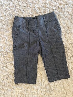 Bebe Gray Pinstripe Cropped Jort Trousers shorts